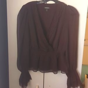 Express Burgundy Blouse Size XS